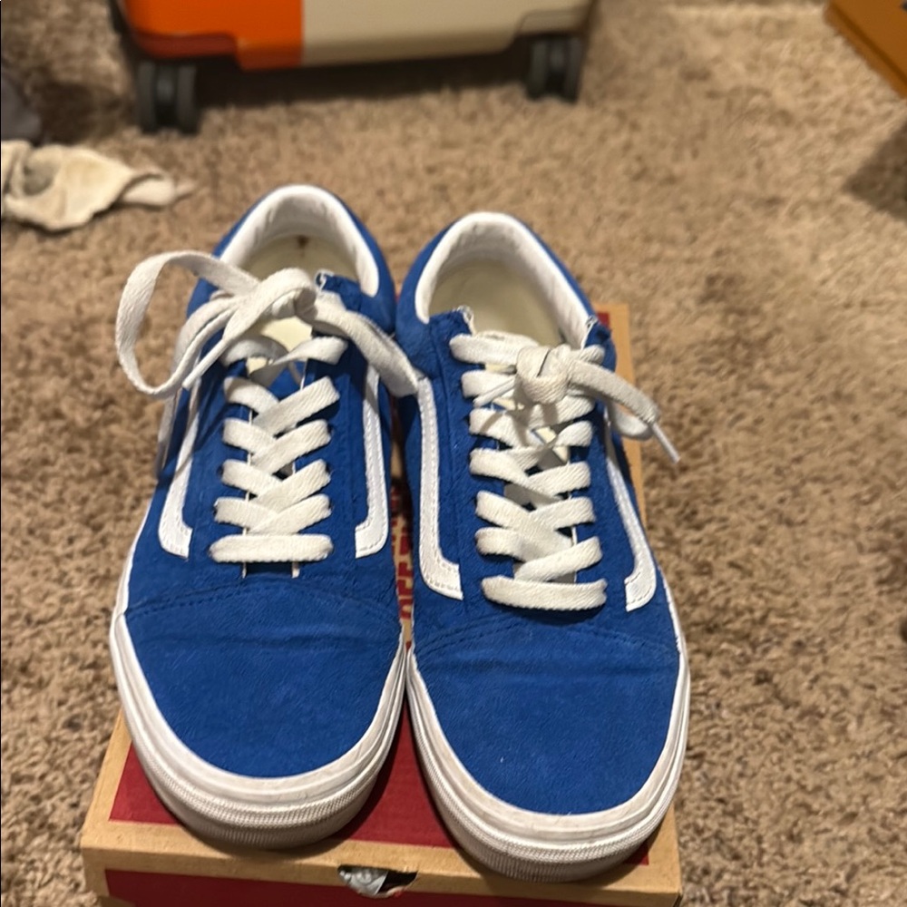 Blue and White Sneakers